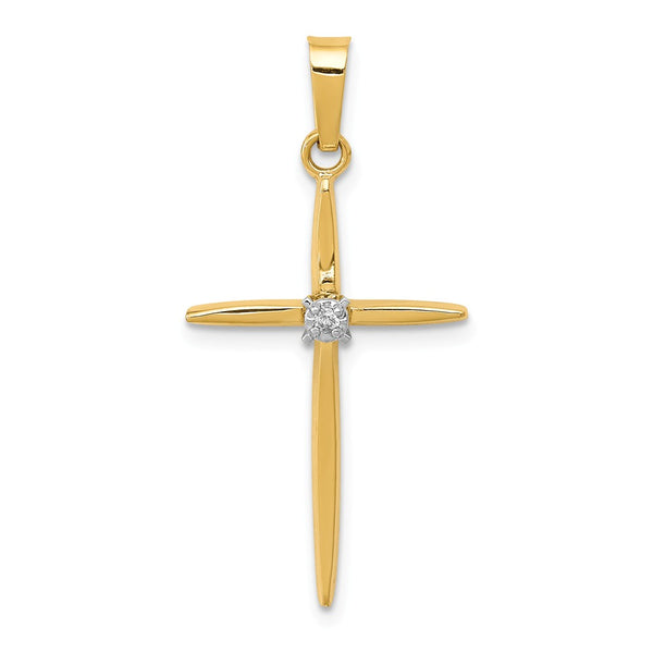 Polished,14K Yellow Gold,Flat Back,Diamond