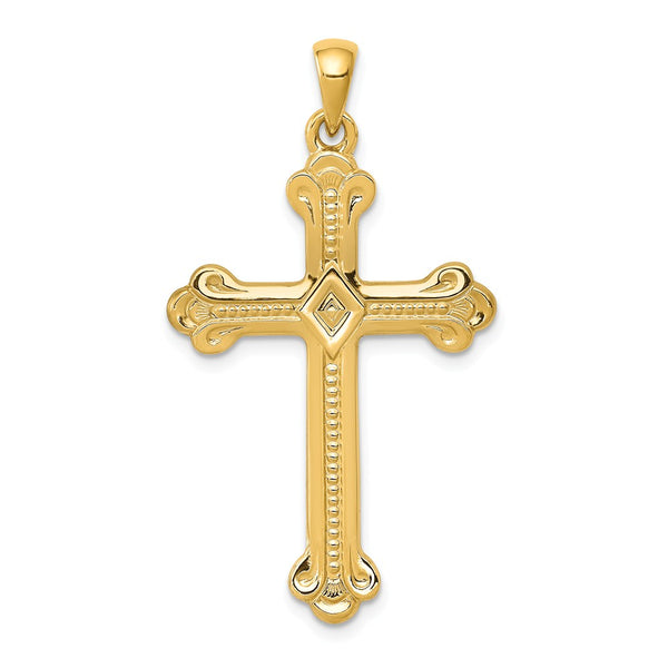 Solid,Casted,Polished,14K Yellow Gold,Flat Back,Engravable,Textured,Satin Back