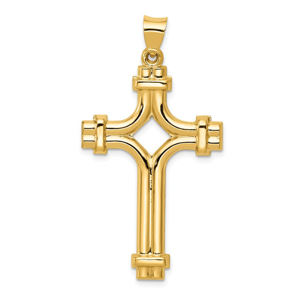 14K Yellow Gold Polished Fancy Cross Pendant