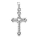 14K White Gold Polished Cross Pendant