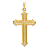 14K Yellow Gold Polished And Textured Passion Cross Pendant