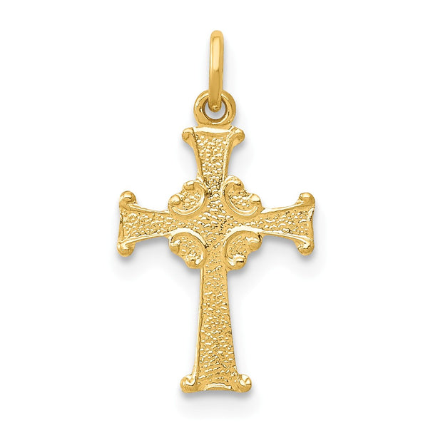 Solid,Polished,Die Struck,14K Yellow Gold,Flat Back
