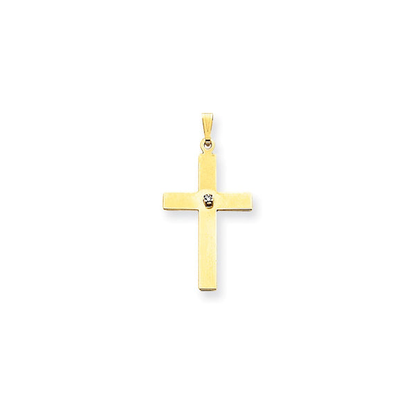 Solid,Polished,Die Struck,14K Yellow Gold,Flat Back,Polished Back,Diamond,Prong Set