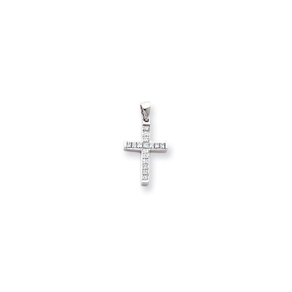 Solid,Casted,Polished,14K White Gold,Diamond,Princess Cut