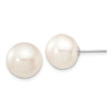 Jewelry,Earrings,Ball,Gold,White,14K,11 to 12 mm (range),11 to 12 mm (range),10 mm,Pair,Rhodium,Post & Push Back,Pearl,Freshwater,Cultured,Bleaching,White,Freshwater Cultured,Ball/Post/Stud