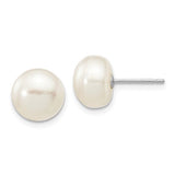 Jewelry,Earrings,Ball,Gold,White,14K,8 to 9 mm (range),8 to 9 mm (range),7 mm,Pair,Rhodium,Post & Push Back,Pearl,Freshwater,Cultured,Bleaching,White,Freshwater Cultured,Ball/Post/Stud
