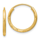 Earrings,EndleSterling Silver,Gold,Yellow,14K,14 mm,1.5 mm,Pair,EndleSterling Silver,Hoop,Under $100