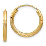 Earrings,EndleSterling Silver,Gold,Yellow,14K,9 mm,2 mm,Pair,EndleSterling Silver,Hoop,Under $100