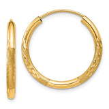 Earrings,EndleSterling Silver,Gold,Yellow,14K,12 mm,2 mm,Pair,EndleSterling Silver,Hoop,Under $100