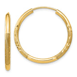 Earrings,EndleSterling Silver,Gold,Yellow,14K,21 mm,2 mm,Pair,EndleSterling Silver,Hoop,Between $100-$200