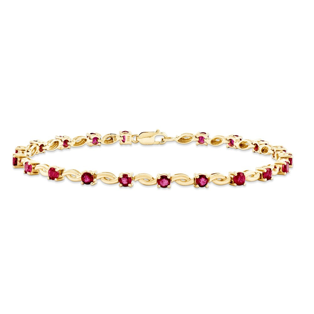 Polished,14K Yellow Gold,Genuine,Lobster Clasp,Diamond,Ruby