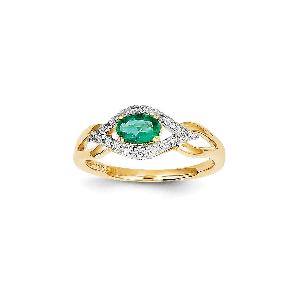 14K Yellow Gold,Diamond,Emerald,Rings,Gemstone Rings