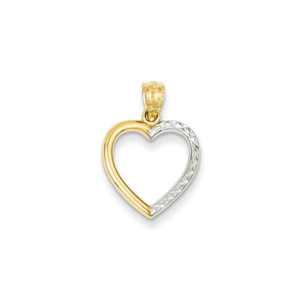 Diamond Cut,Polished,Open Back,14K Yellow Gold & Rhodium,Textured Back